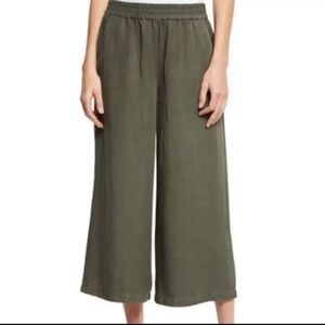 Eileen Fisher Wide Leg Linen Blend Cropped Pull-On Pant Size Medium Women